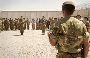 UK personnel at the final Joint Force Support (Afghanistan) handover ceremony [Picture: Corporal Daniel Wiepen, Crown copyright]