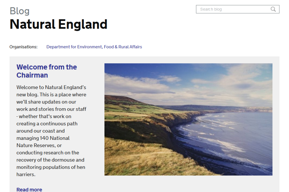 Natural England is now blogging