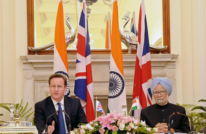 Prime Minister David Cameron with Indian Prime Minister Dr Manmohan Singh