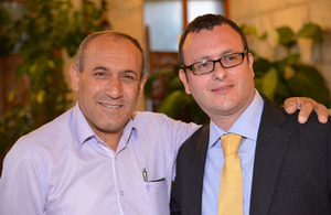 UK Ambassador to Israel Matthew Gould with the Mayor of Nazareth, Ramiz Jaraisy during the Embassy's Iftar.