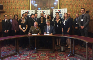 X-Forces renew their support to the Armed Forces alongside Chief of Defence People, Lieutenant General Richard Nugee, in the House of Lords today.