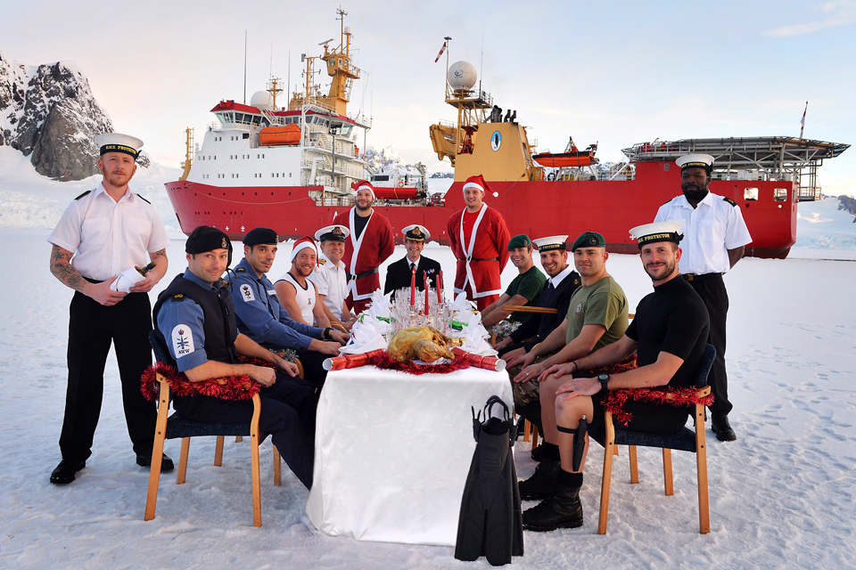 Royal Navy celebrates Christmas early in Antarctica
