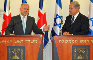 Foreign Secretary William Hague and Israeli Prime Minister Benjamin Netanyahu
