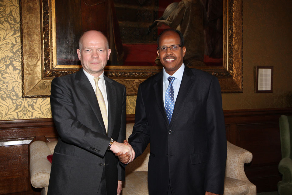 Foreign Secretary William Hague and Foreign Minister Mahmoud Ali Youssouf of Djibouti