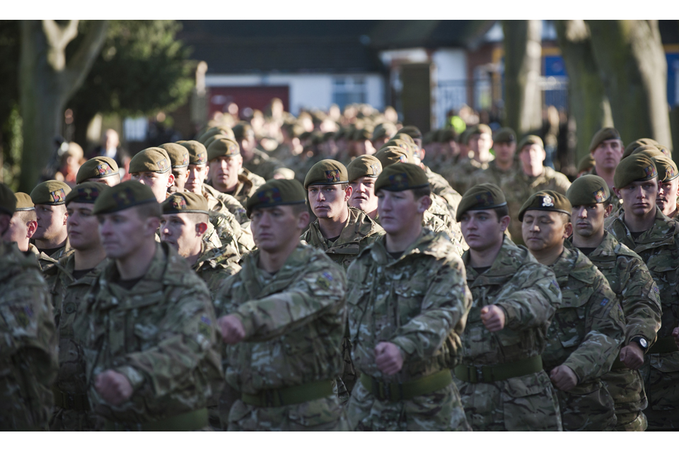 Soldiers parade through the London Borough of Hounslow