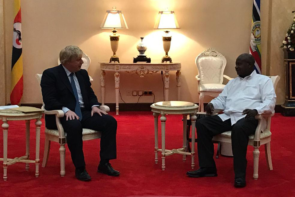 Rt Hon Boris Johnson with President Museveni