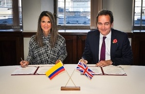 Nick Hurd and Yaneth Giha, Director of the Colombian national research agency Colciencias