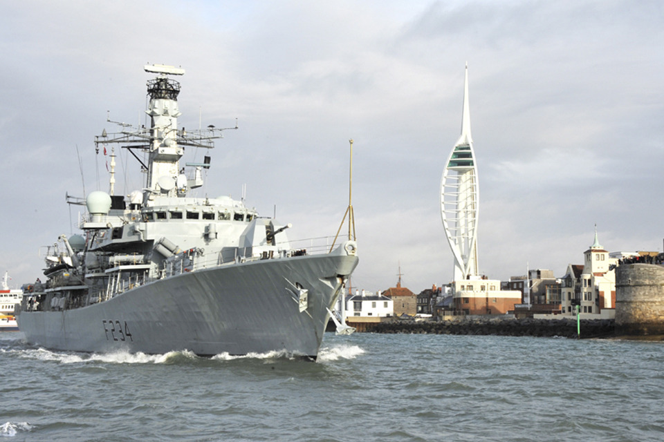 HMS Iron Duke sets sail for the Gulf