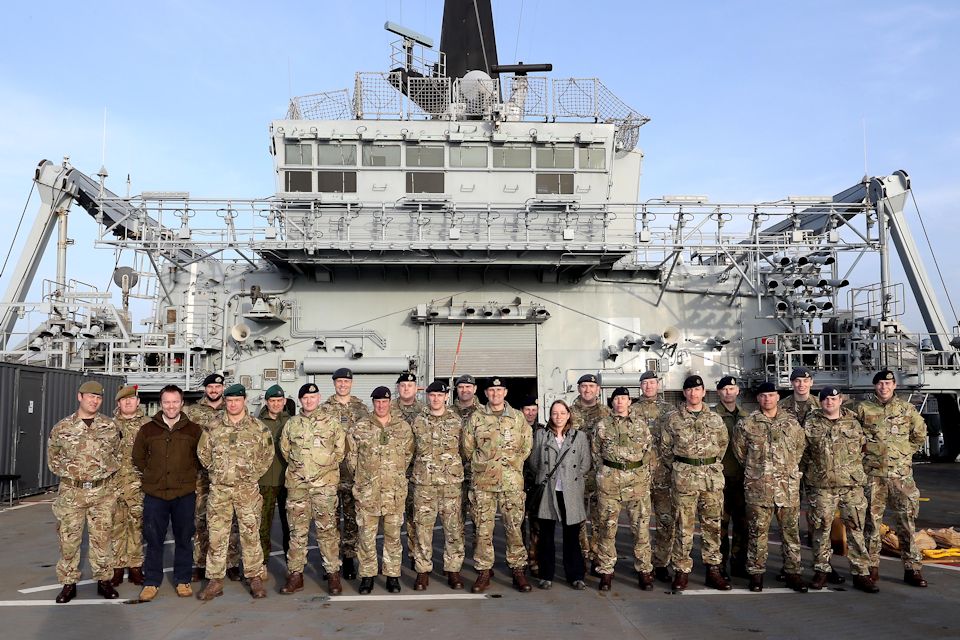 SJFHQ personnel ready to experience a ride on Offshore Raiding Craft, courtesy of 1 Assault Group Royal Marines.Crown Copyright/MOD 2017. All rights reserved