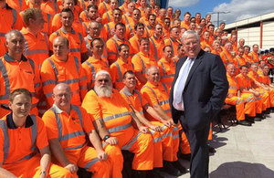 Transport Secretary Patrick McLoughlin at the opening of Reading rail station.