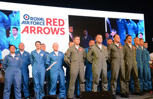 RAF’s Red Arrows in Delhi celebrating Indian Air Force day and UK/India hi-tech partnerships
