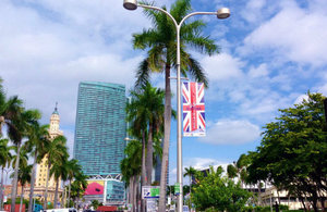 BritWeek Miami 2014 banners in downtown Miami, Florida