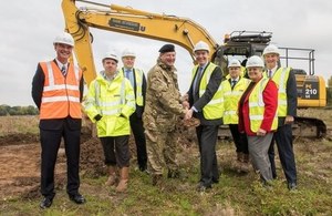 Defence Minister Philip Dunne has officially started construction work on the new £83M military logistics centre in Donnington.