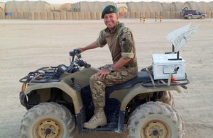 Reverend Stuart Hallam astride his 'God Quad' [Picture: Crown copyright]