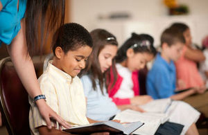 Young boy reading