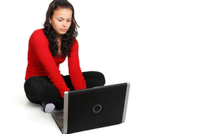 Teenager on laptop