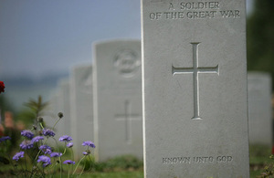 The headstone of an unknown soldier of the First World War (library image) [Picture: Allan House, Crown copyright]