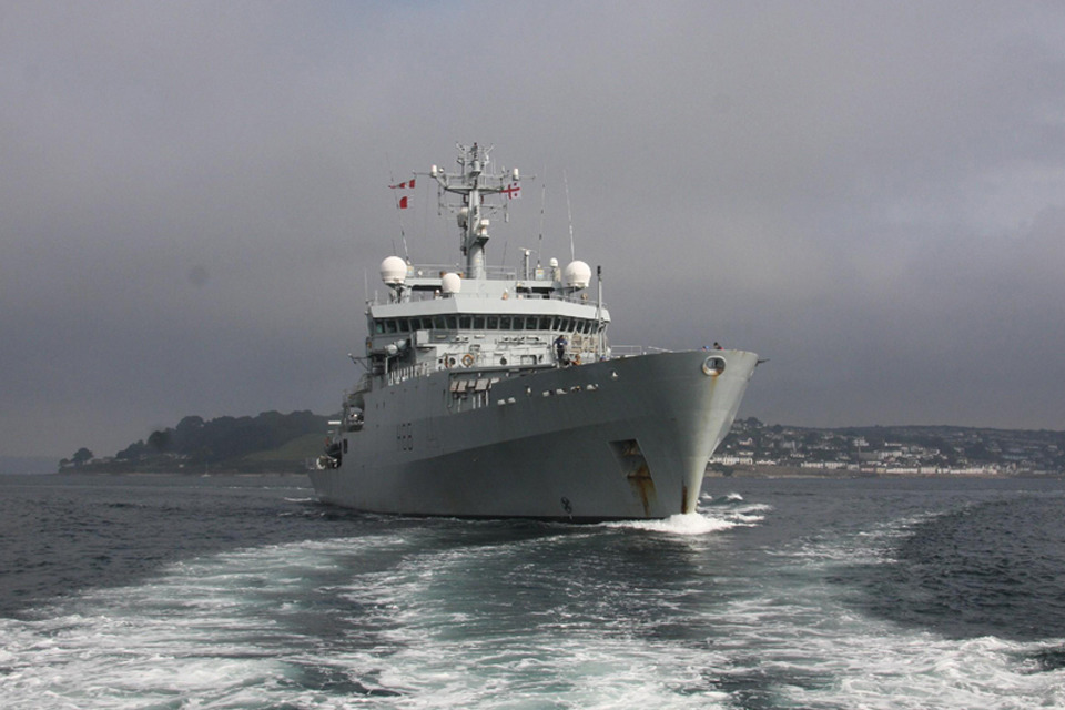 Royal Navy survey ship departs on Gulf deployment