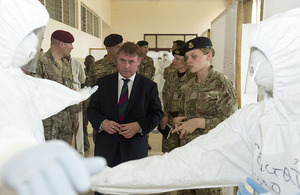 Minister of State for Armed Forces Mark Francois visiting deployed British troops in Sierra Leone