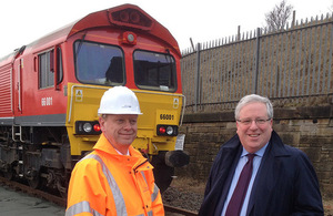 Transport Secretary Patrick McLoughlin and Sunderland Port Director Matthew Hunt