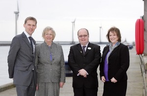 Baroness Hanham at a wind farm