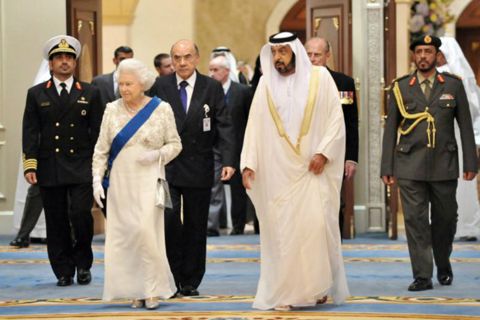 The Queen and the President of the UAE at State Banquet held at Mushrif Palace in 2010
