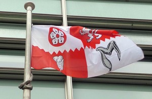 Leicestershire flag flying outside Eland House