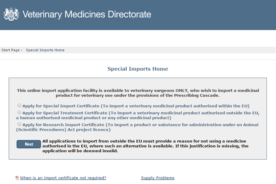 VMD web services will be unavailable from 25 to 28 March