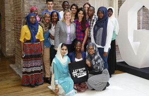 Photo of Justine Greening, Freida Pinto and the Youth For Change panel