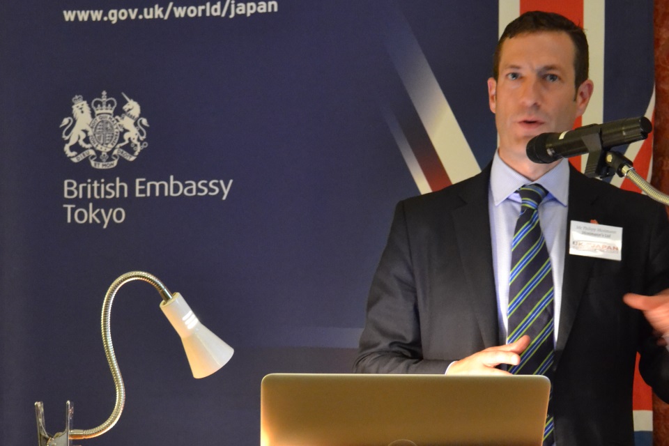 Philipp Mosimann, Managing Director of Mosimann’s Ltd speaking at seminar at British Embassy