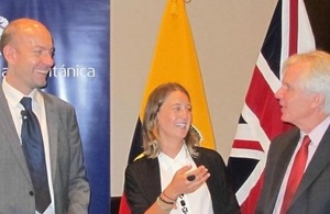 Davide Stronati, María Emilia Jaramillo from the Urban Mechanics' Agency at the Municipality of Quito and Patrick Mullee, Ambassador