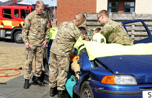 Members of 16 Medical Regiment practise car-cutting at Merville Barracks, Colchester [Picture: Crown copyright]