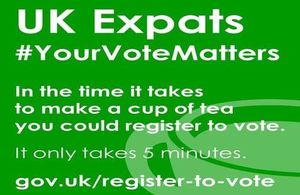 UK citizens living overseas: register to vote