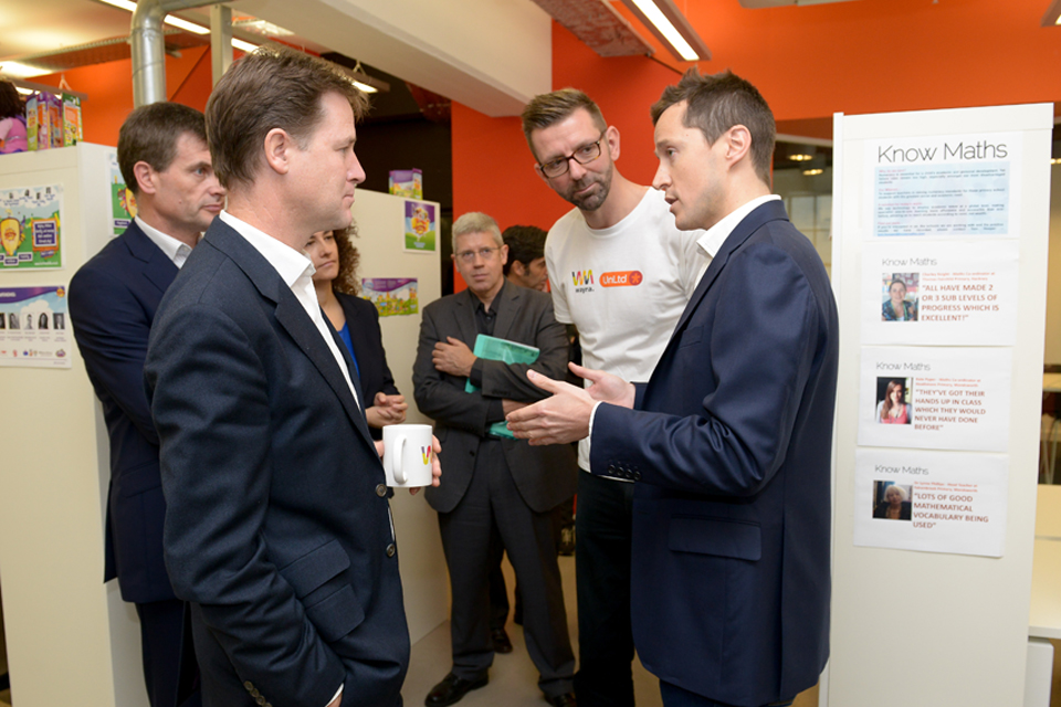 Deputy Prime Minister Nick Clegg opening new start-up accelerator Wayra UnLtd