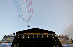 The Red Arrows' flypast at the Invictus Games opening ceremony [Picture: Sergeant Rupert Frere RLC, Crown copyright]