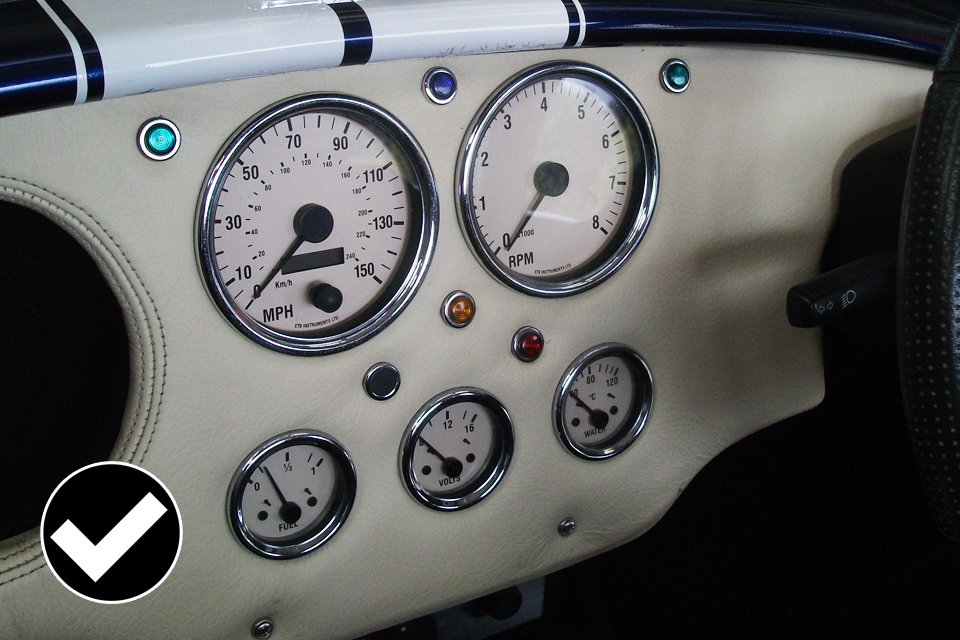 Allowed: view of speedometer is correct.