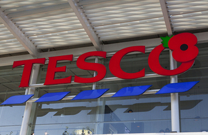Tesco store with Poppy logo
