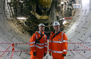 Deighton and Alexander in Crossrail tunnel at Farringdon