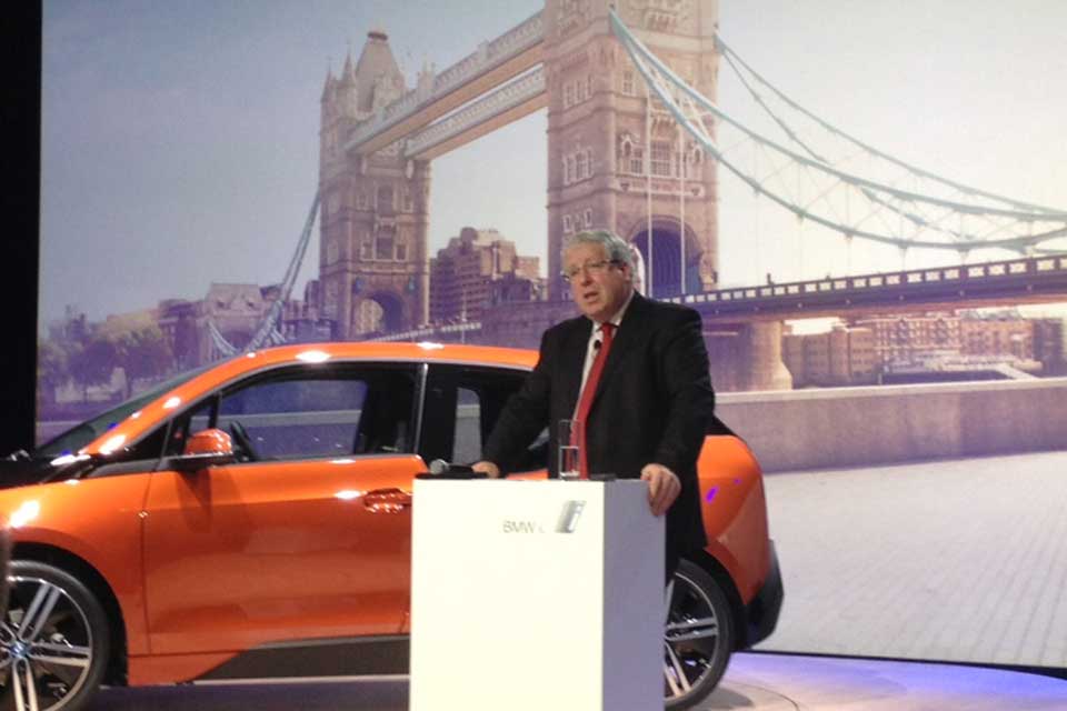 Transport Secretary Patrick McLoughlin at the launch of the i3