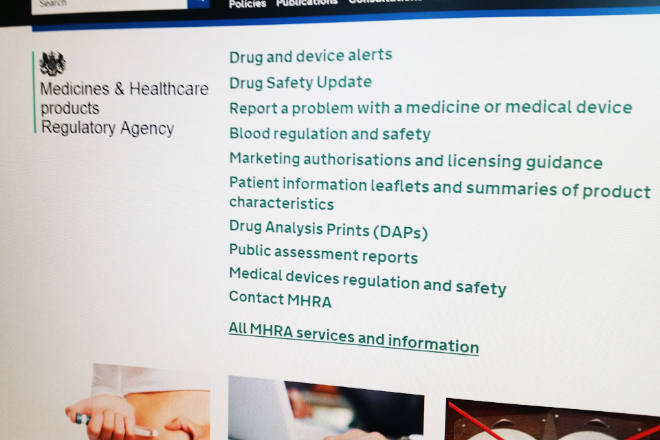 Find MHRA content on GOV.UK