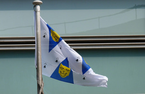 Shropshire flag flying outside Eland House