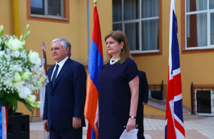 Her Majesty's Ambassador to Armenia Judith Farnworth and the Minister of Foreign Affairs of the Republic of Armenia Edward Nalbandian