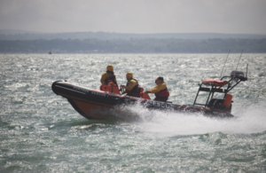 Picture of lifeboat in transit.