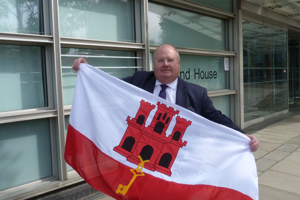Eric pickles shows support for gibraltar as flag flies high in whitehall
