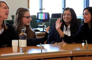 School pupils discuss international development