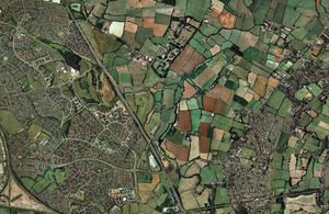 Aerial picture of part of England.