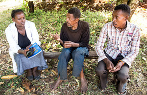 In Bolosso Sore district, Ethiopia, 28-year-old Workalem Haile (a female health extension worker) visits a recovered TB patient whose treatment she had been supervising.