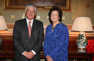 Baroness Anelay with David Bernstein, Chairman of the British Red Cross