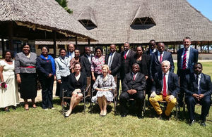 The British High Commissioner, Dianna Melrose in a group picture with Judges