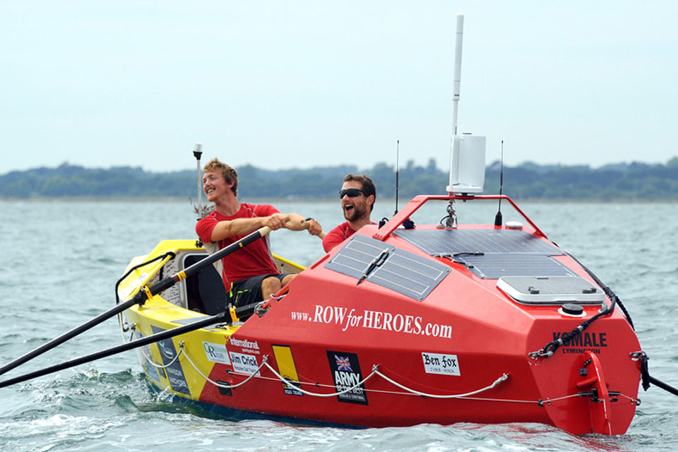 Captains Hamish Reid and Nick Dennison rowed non-stop around Britain in 50 days